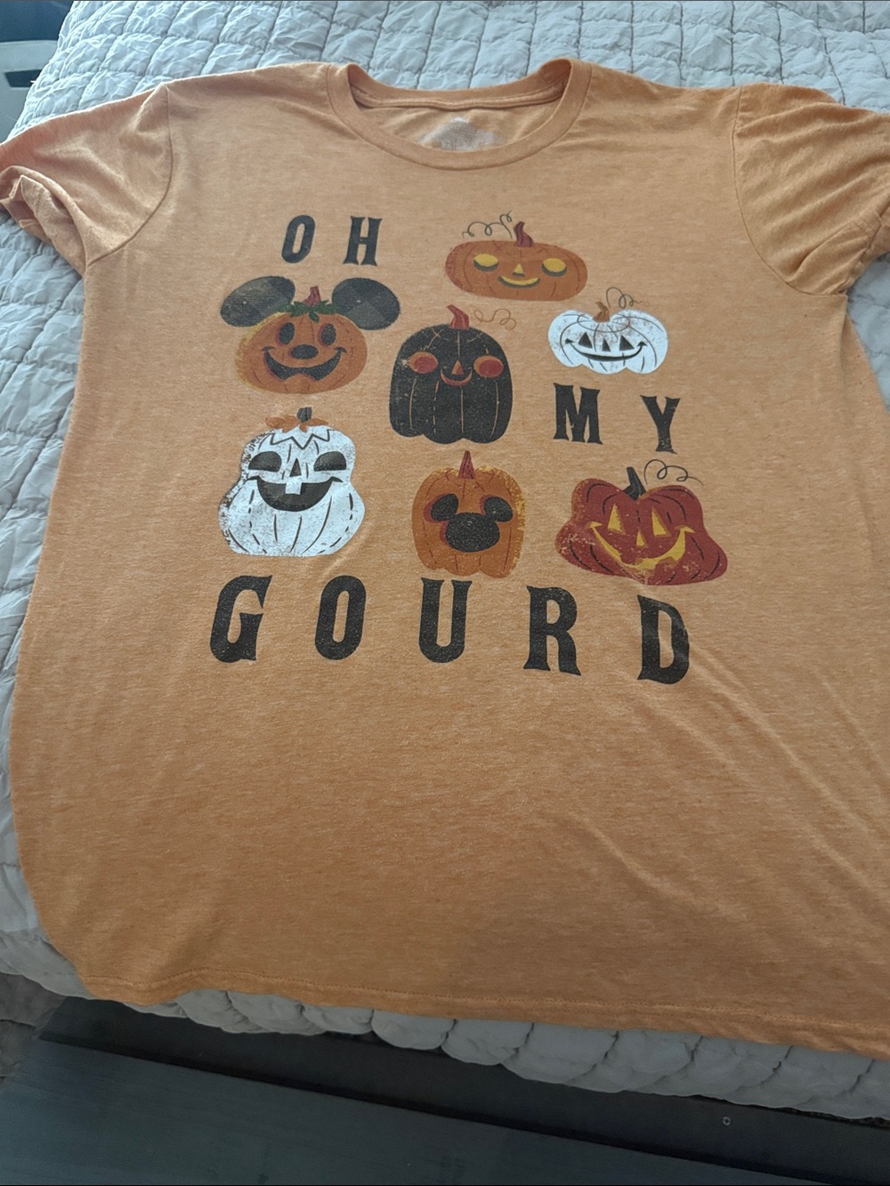 Disney Orange 'Oh My Gourd' Halloween Pumpkin Tee